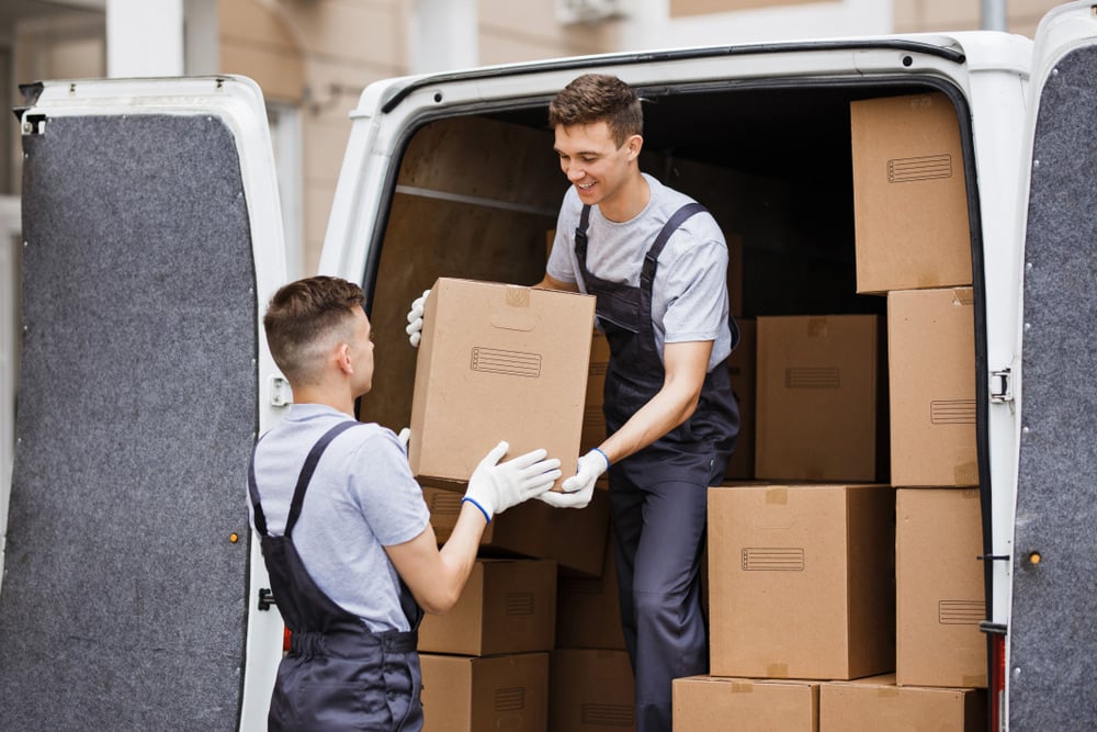 Two Professional Movers At Work
